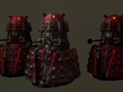 STEAMPUNK - ROYAL GUARD DALEK PACK - Rogue Film Productions Low-poly 3D model