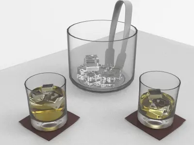 Whiskey Drinks Low-poly 3D model
