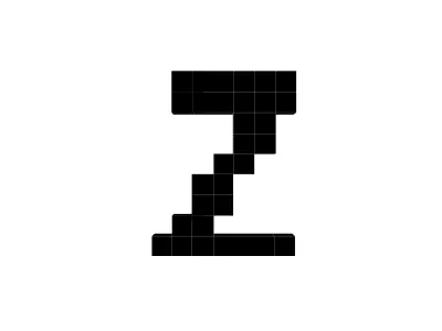 Pixel Font Z v1 001 Low-poly 3D model