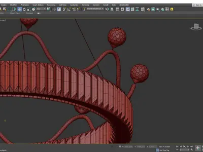 Beveled K9 Crystal Gold Pendant Light Crown Contemporary  Low-poly 3D model