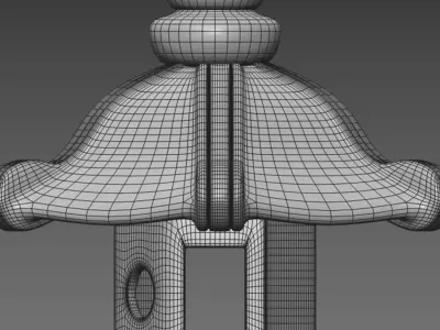 Japanese lantern - Stone lantern - Kasugadoro Low-poly 3D model