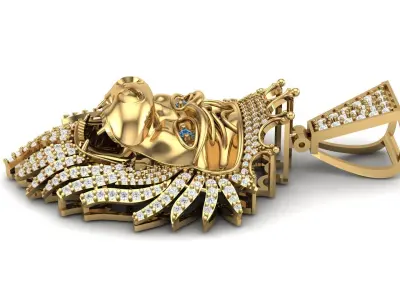 Lion pendant 3D print model 3D print model