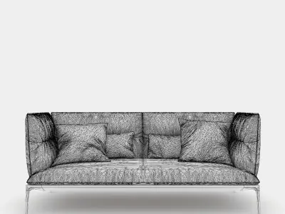 Sofa with high backrest 3D model