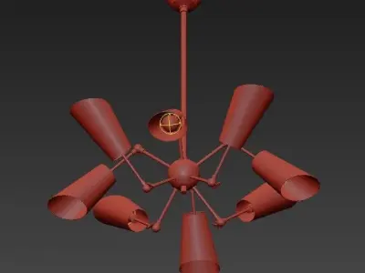 BUCKINGHAM light chandelier in brushed nickel 3D model