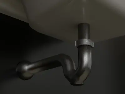 Low Poly Bathroom Sink For Games Low-poly 3D model