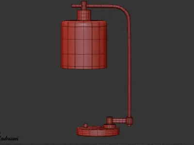 Industrial Table Lamp Low-poly 3D model