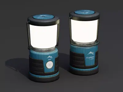 Camping Lantern Blue Game-Ready Low-poly Low-poly 3D model