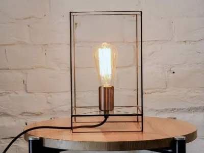 Table geometric glass light Cuboid Free 3D model