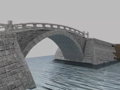Saiwai bashi bridge in Japan 3D model