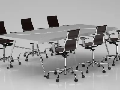 Conference Meeting Room Furniture 07 3D model