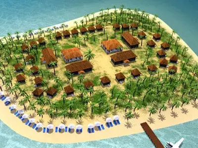 Island resort 3D model