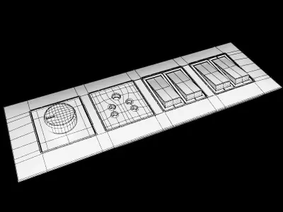 Chrome Knob Switch Board 3D model