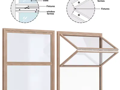 Awning window 3D model