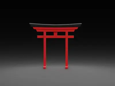 Set of Tori Gates Low-poly 3D model