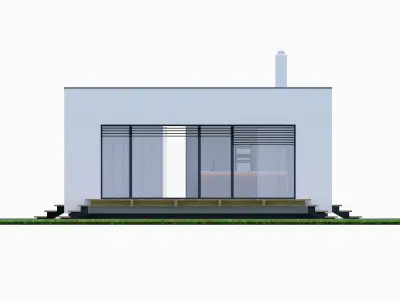 Bungalow 5 - Created with fully parametric Revit Families  Low-poly 3D model