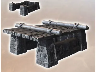Egyptian Shelter with Hieroglyphic Inscriptions and Wooden Roof  3D print model