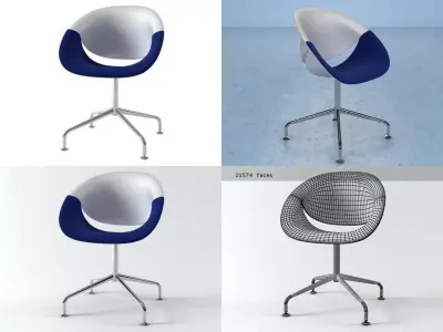 Chair four different chairs 3D model