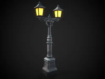 Stylized street light Low-poly 3D model purchase
