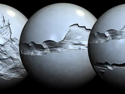 Stone Damage VDM Brushes with Alpha 3D model