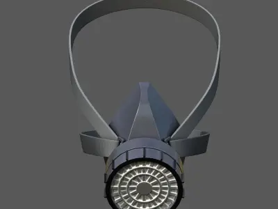 Gas mask plastic military combat soldier armor scifi  Low-poly 3D model