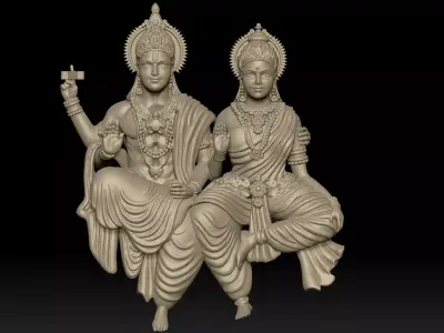 Vishnu ji and laxmi ji 3D print model