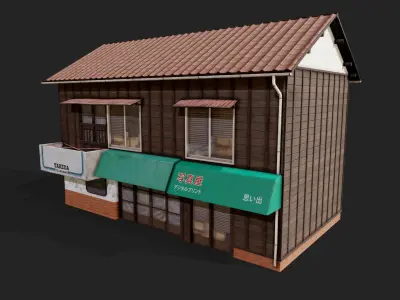 Kyoto Style House Low-poly 3D model