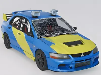 Blue Streak Rally-Spec Sedan 3D Model Low-poly 3D model