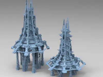 Scull Knight skeleton Towers 3D model