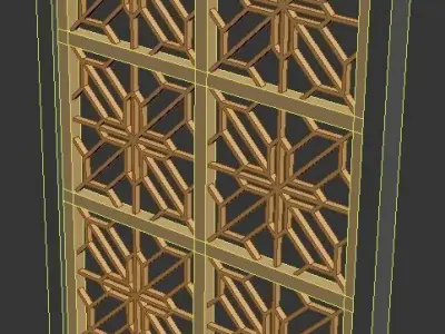 3d screen wooden ceiling with pattern Low-poly 3D model