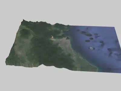 Padang City Low-poly 3D model