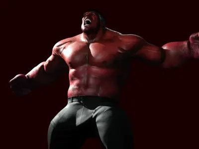 Red Hulk Low-poly 3D model