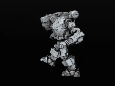 Hunchback humanoid robot 3D print model