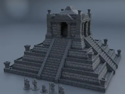 Jungle Temple Tabletop Terrain 28 mm 3D print model