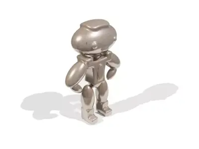 Classic Metallic Robot Low-poly 3D model