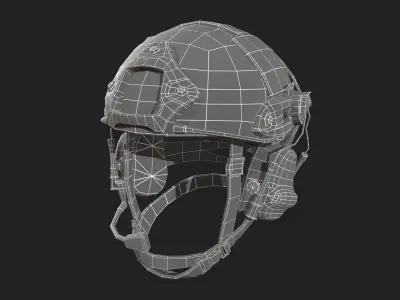 Helmet military Scifi ver 3 Low-poly 3D model