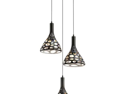 velante-243-026-03 three light pendant hanging from ceiling 3D model
