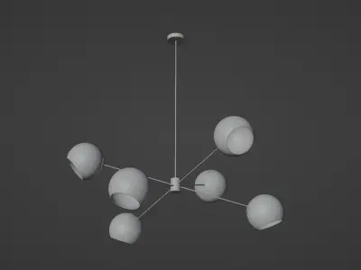 Staggered Glass 6-Light Chandelier 3D model