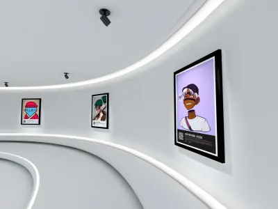 VR Digital Art Exhibition Meta Gallery 3D model