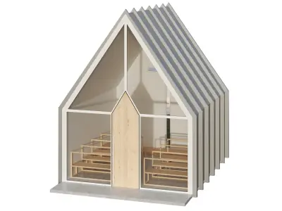 Chapel in shape of cuboid 3D model