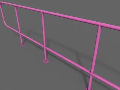 PBR Pedestrian Guard Rail Pink V5 Low-poly 3D model
