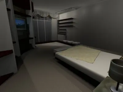 Flat Bedroom 01 3D model