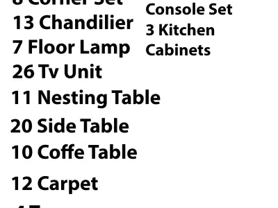 Furniture Set Low-poly 3D model