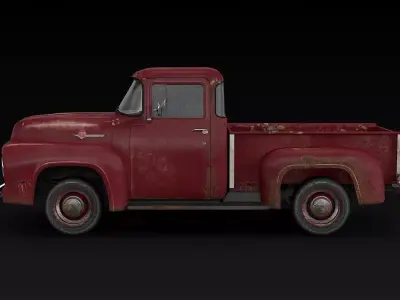 F-100 Rusted PBR 3D model