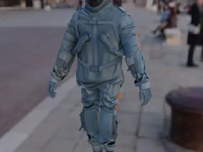 Space suit - Cyberpunk outfit Low-poly 3D model
