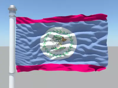 Belize Flag 3D model