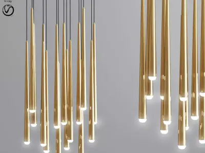 Modern Tube Suspension Light 3D model