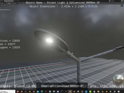 Street Light 1 2 3 4 5 Galvanized 3D Model Pack