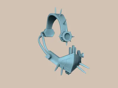 Steampunk Face Mask - SciFi Character Design Low-poly 3D model