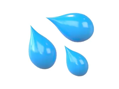 Sweat Droplets Emoji v1 002 Low-poly 3D model