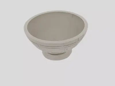 Ancient Fantasy Stone Sacrificial Bowl for 3D print Low-poly 3D model
